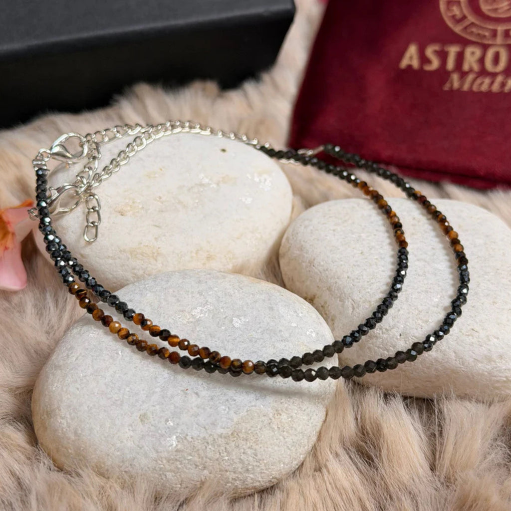 Triple Protection Crystal Anklet Pair for Positivity & Energy Shield | Healing Anklets