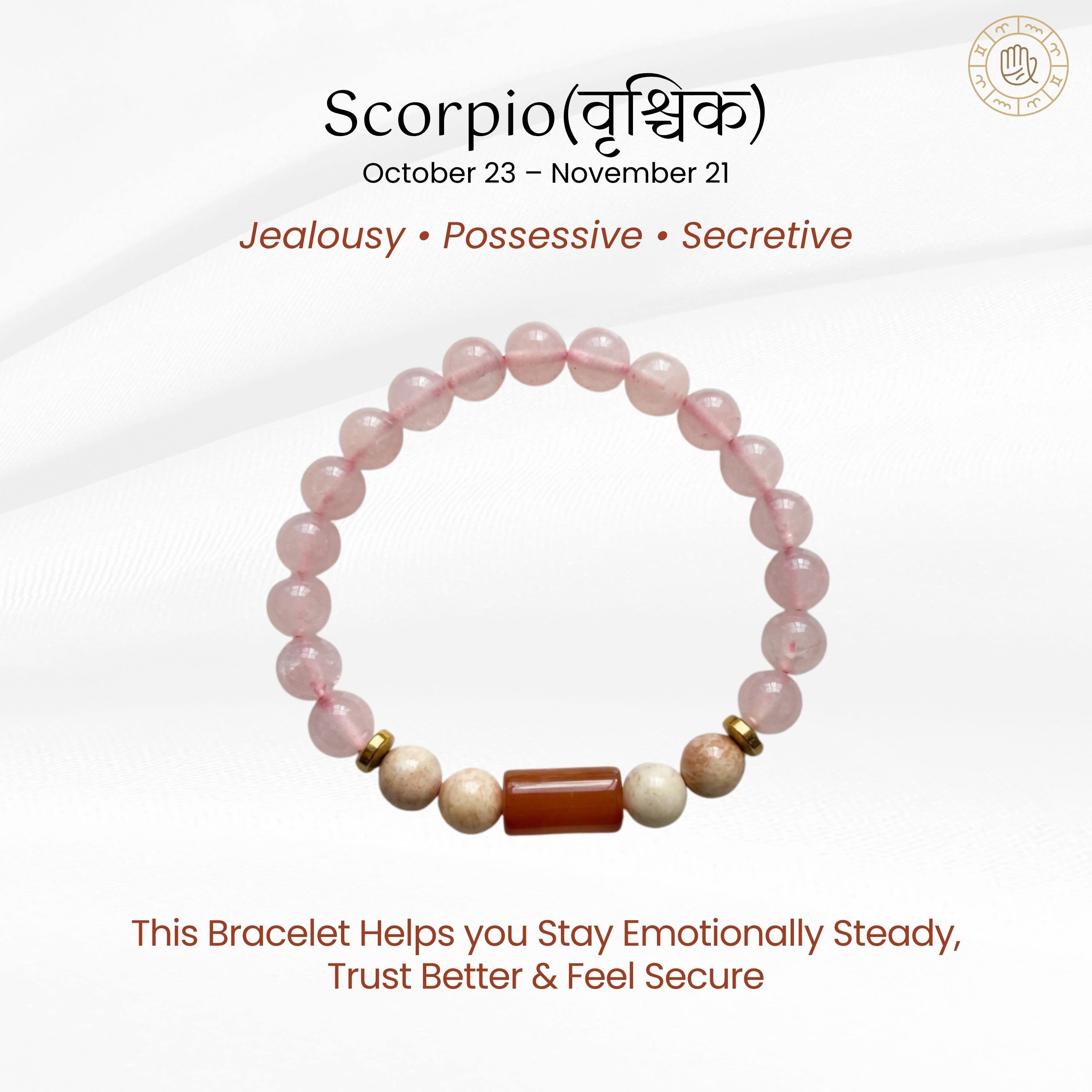 Scorpio Zodiac Bracelet for Emotional Control & Strength
