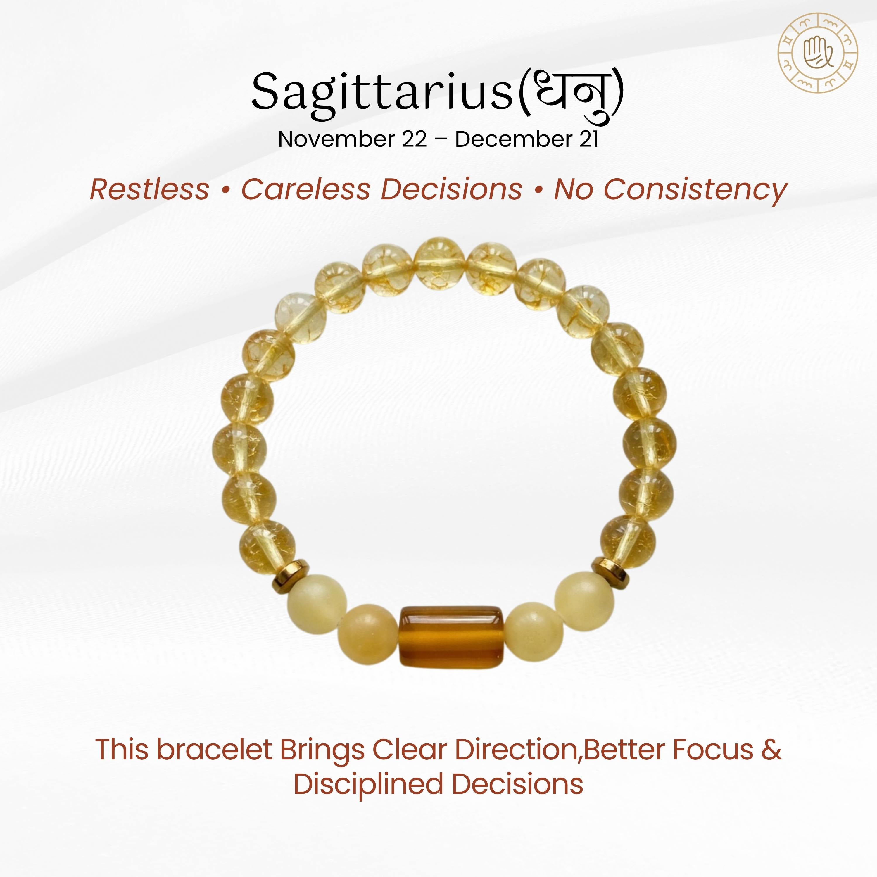 Sagittarius Zodiac Bracelet for Focus & Direction