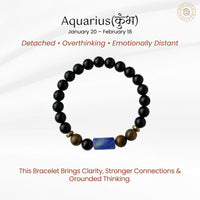 Aquarius Zodiac Bracelet for Mental Clarity, Focus & Balanced Thinking | Crystal Bracelet