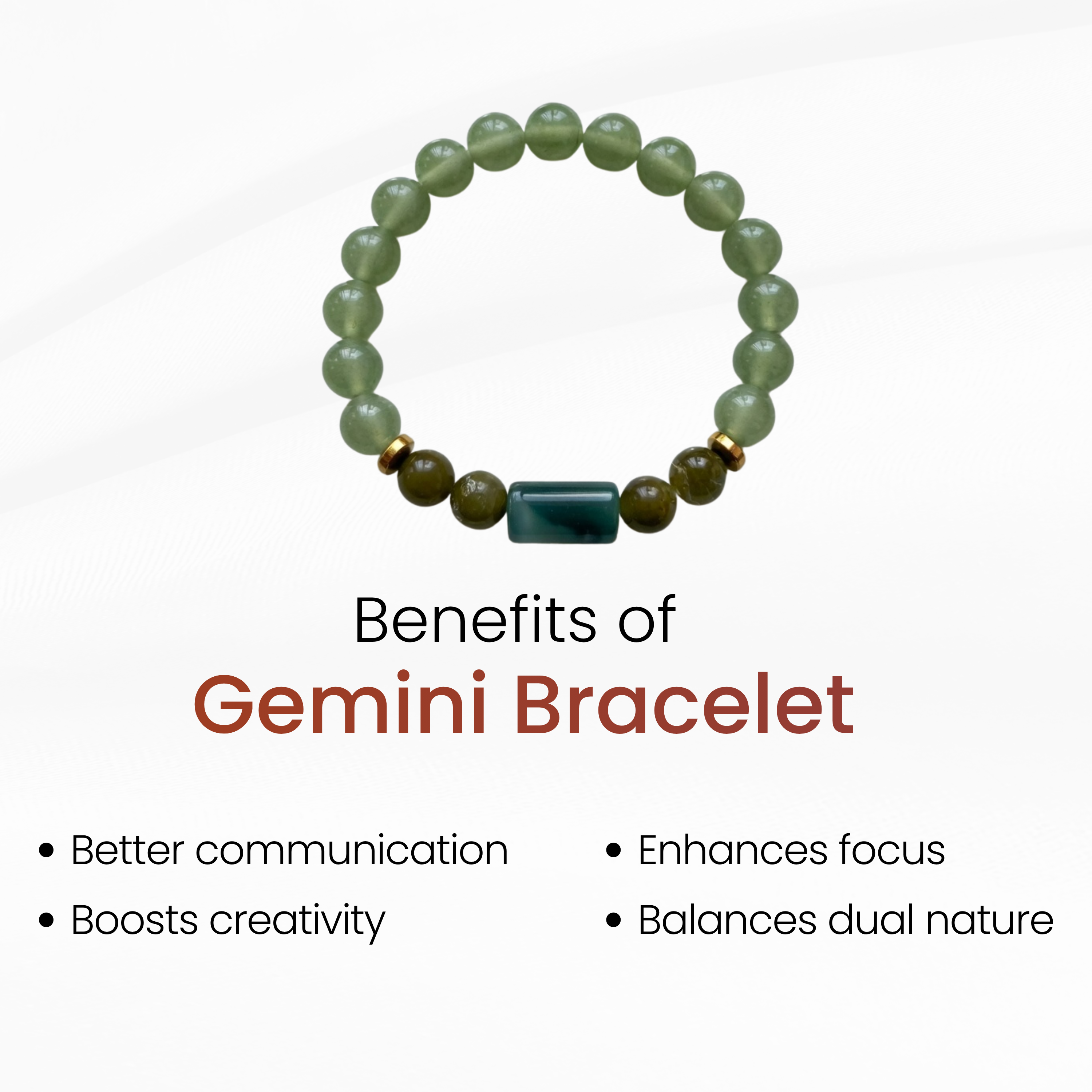 Gemini Zodiac Bracelet for Focus, Clarity & Decision Making | Crystal Bracelet