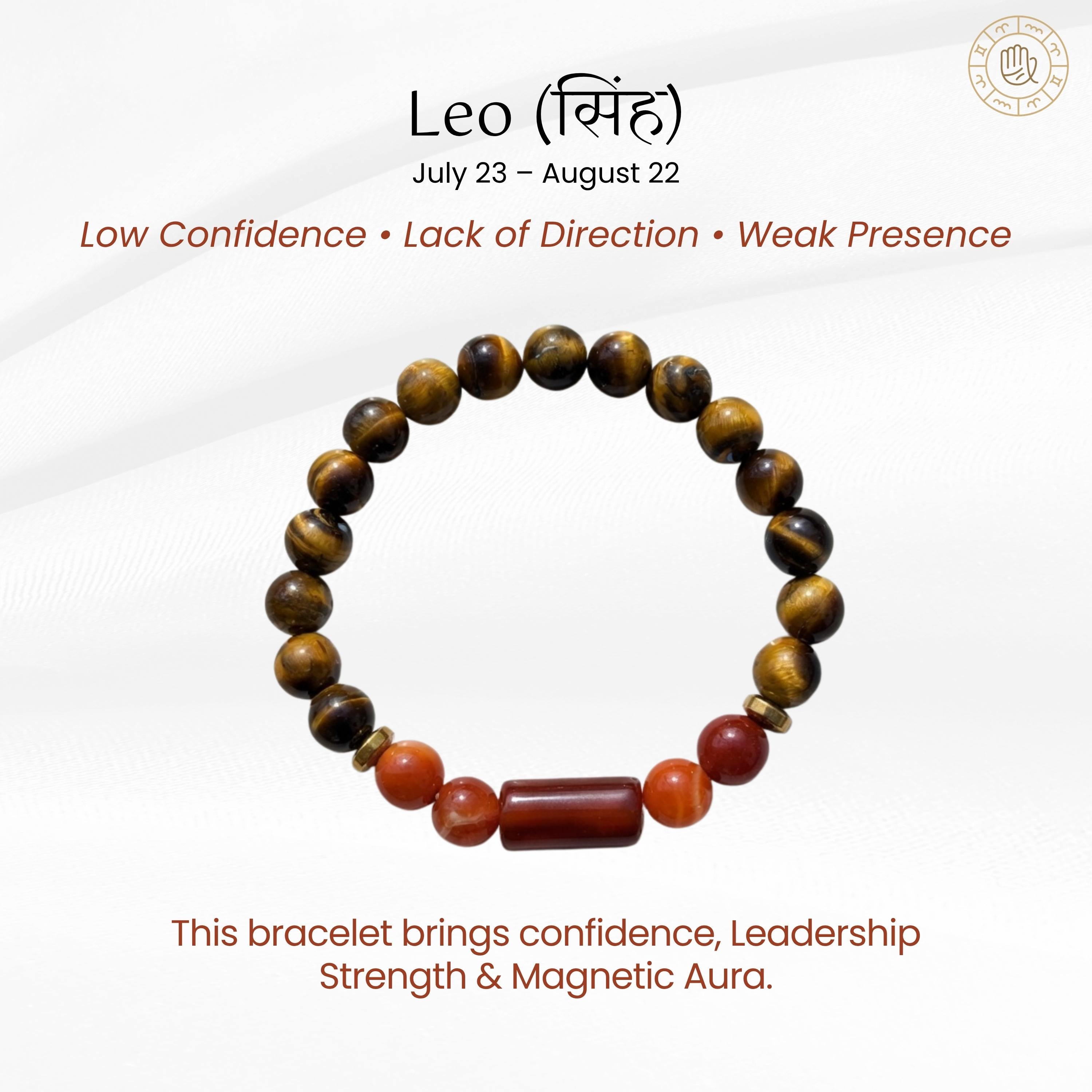 Leo Zodiac Bracelet for Confidence, Leadership & Aura | Energy Bracelet