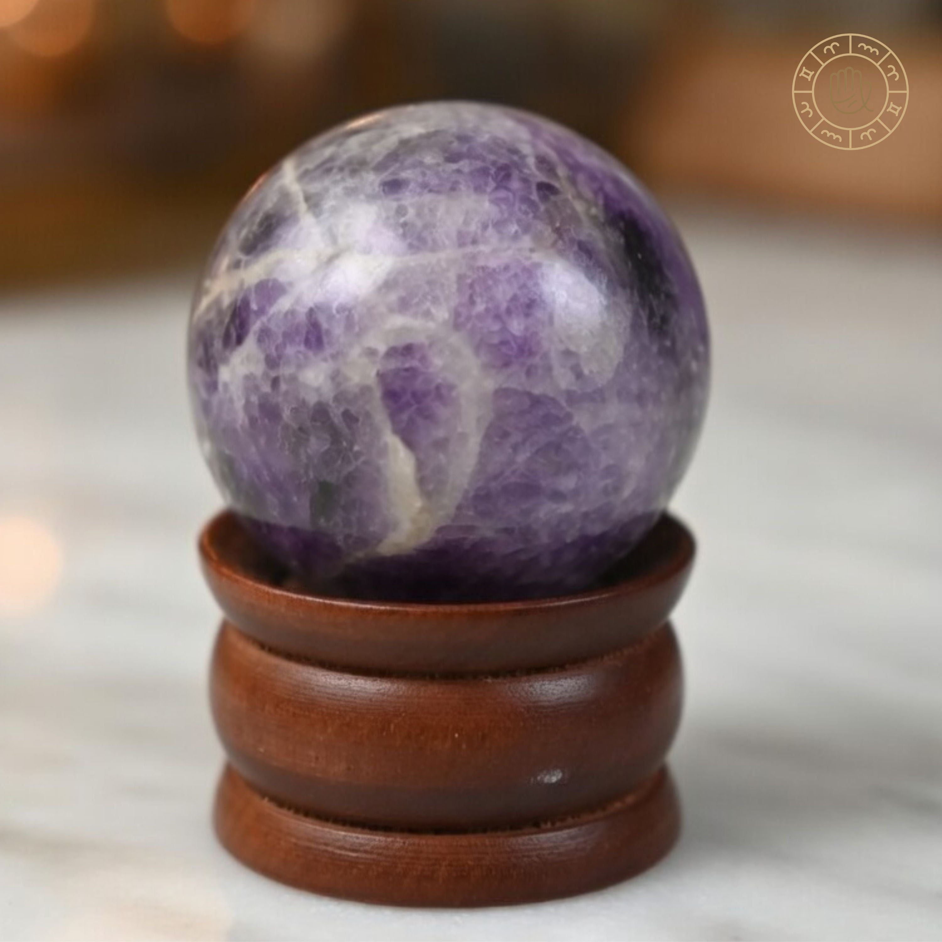 Amethyst Ball with Stand for Calmness, Protection & Spiritual Healing