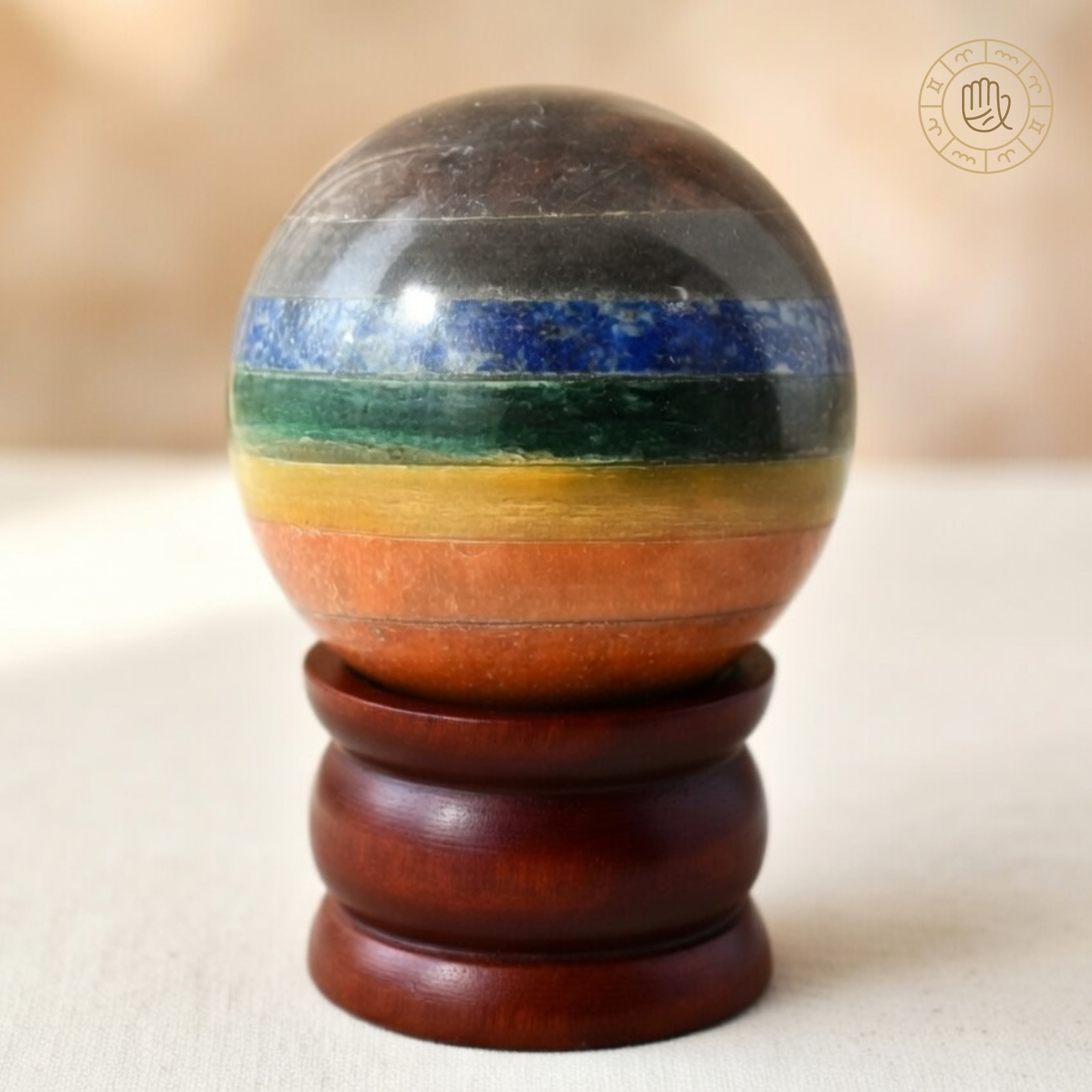 7 Chakra Crystal Ball with Stand for Healing & Energy Balance