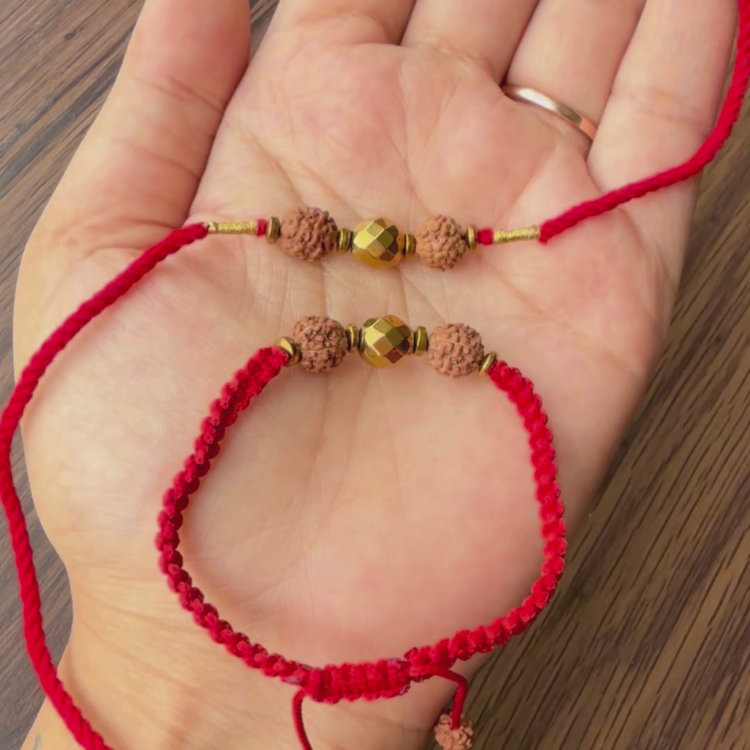 Mahakal Siddh Rudraksha & Golden Pyrite Rakhi | Protection, Prosperity & Divine Blessings