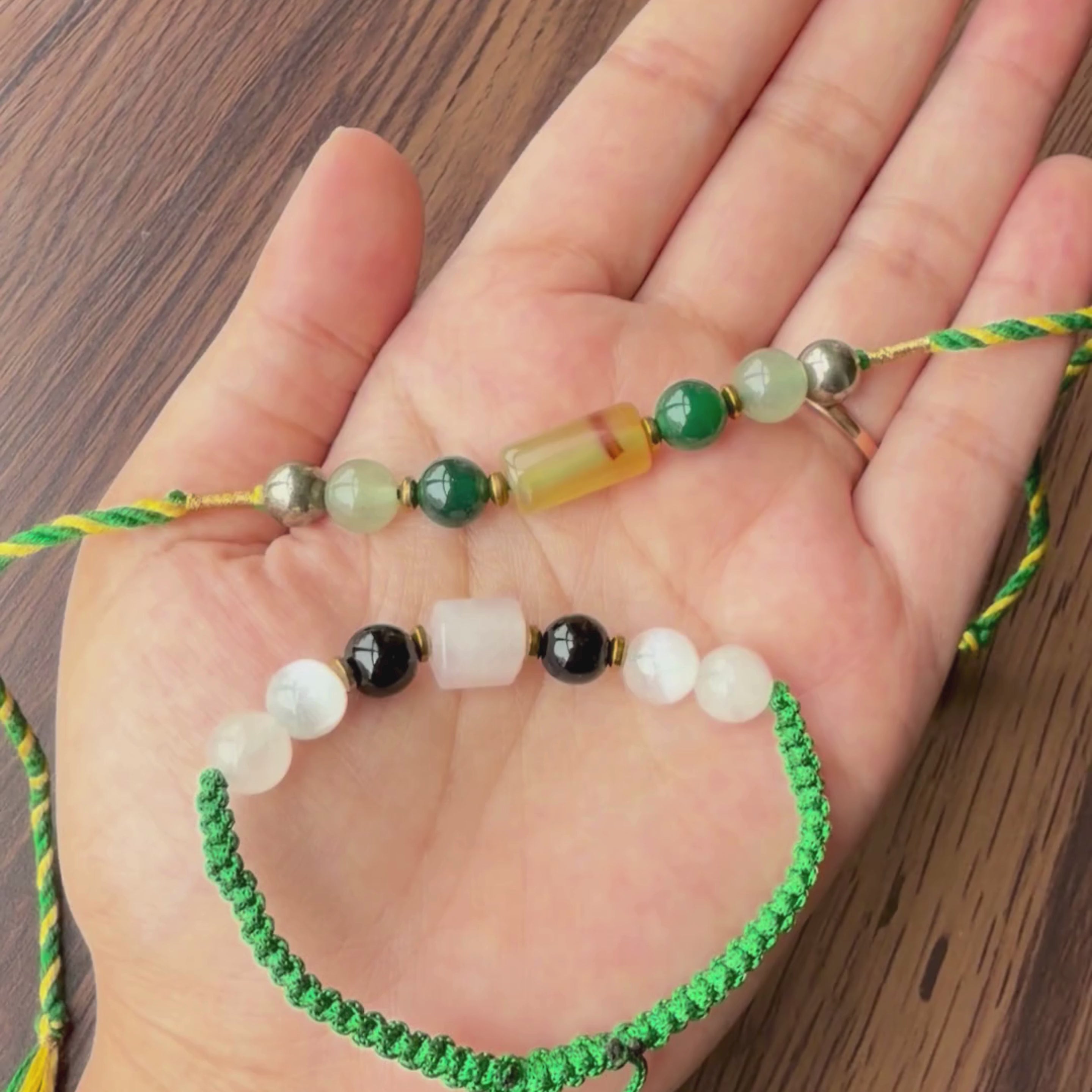 Green Aventurine, Black Tourmaline  Citrine & Pyrite Rakhi Set | Growth, Prosperity & Protection