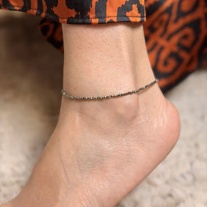 Pyrite Crystal Anklet for Wealth & Protection | Healing Anklet